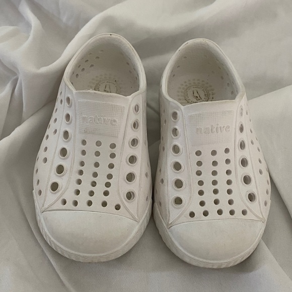 Native White Perforated Slip-On Shoes - Picture 1 of 4